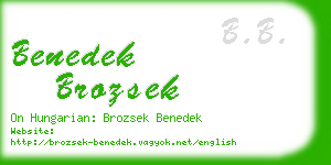 benedek brozsek business card